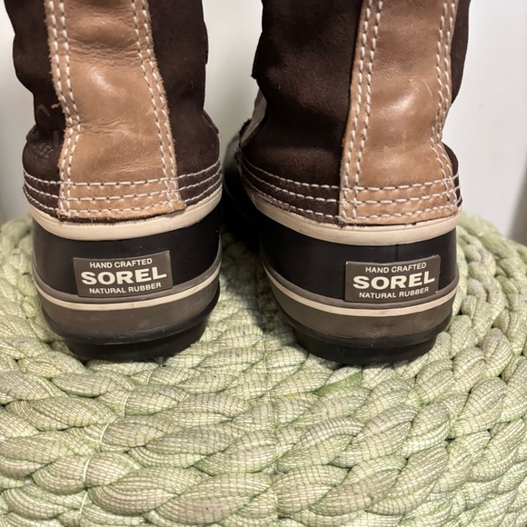 Sorel Joan Of Arctic Waterproof Fur Trim Brown Suede Lace Up Tall Winter Boots - Picture 8 of 10
